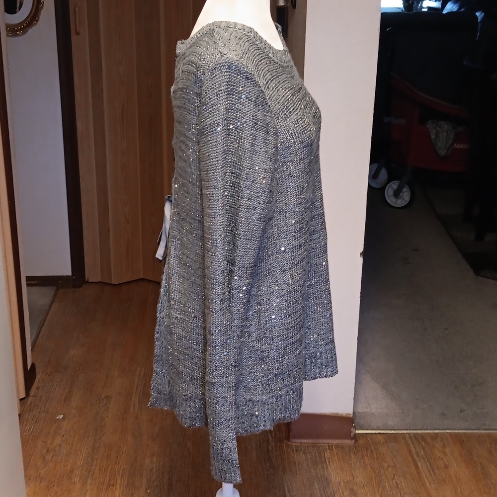 Time And Tru Grey Sequence Sweater - image 5
